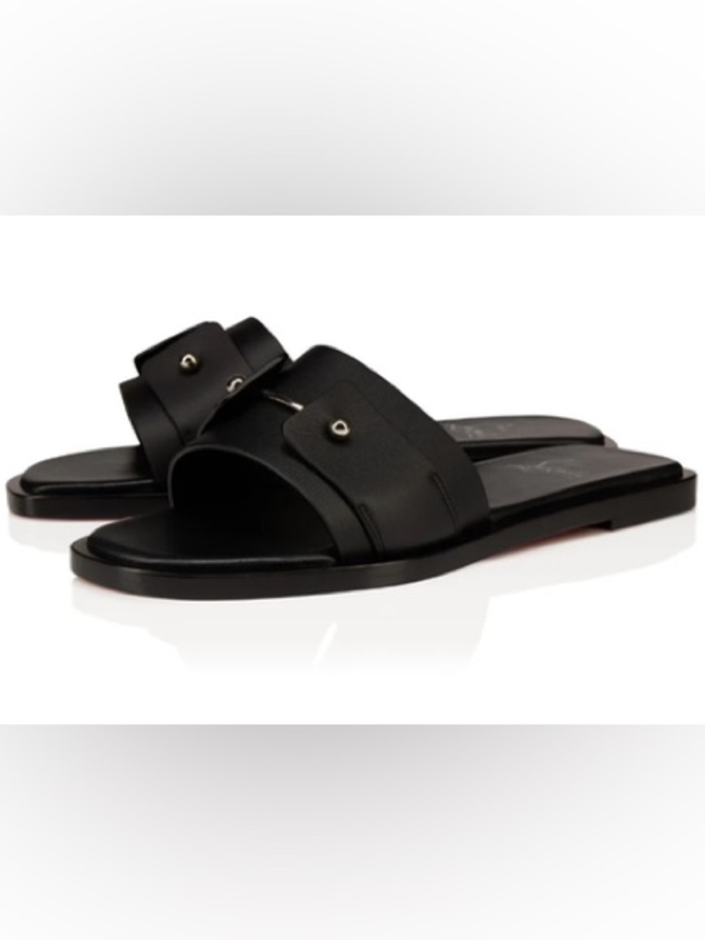 Christian Louboutin chambelimule black sandal slides flats sz 39